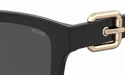 Shop Moschino 54mm Gradient Rectangular Sunglasses In Black/ Grey