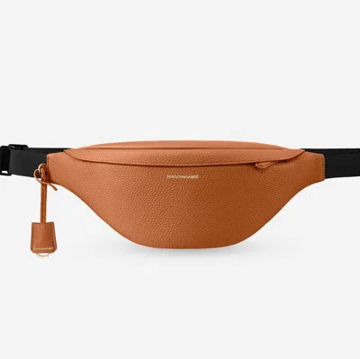 Shop Maison De Sabre Leather Sling Bag In Pecan Brown