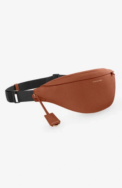 Shop Maison De Sabre Maison De Sabré Leather Sling Bag In Pecan Brown