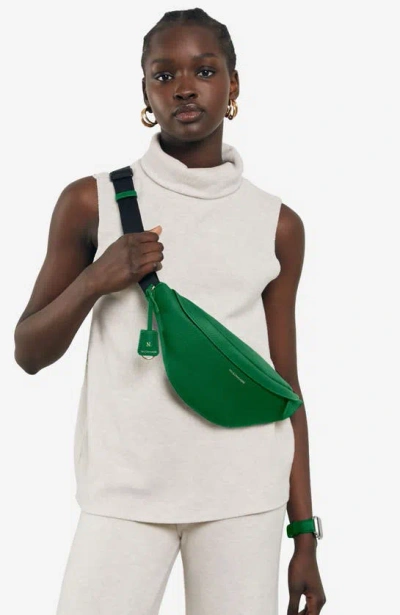 Maison De Sabre Leather Sling Bag In Emerald Green