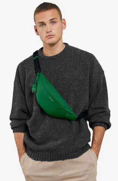 Maison De Sabre Leather Sling Bag In Emerald Green