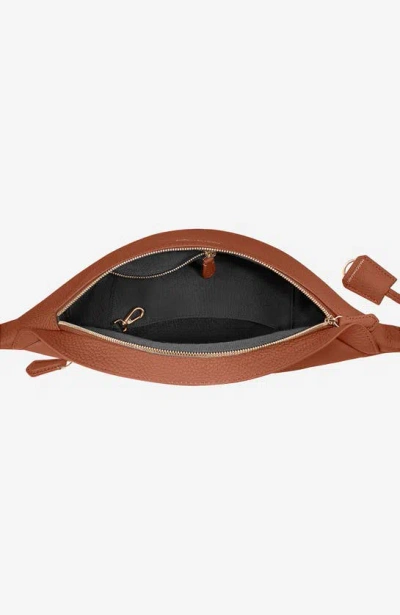 Shop Maison De Sabre Maison De Sabré Leather Sling Bag In Pecan Brown