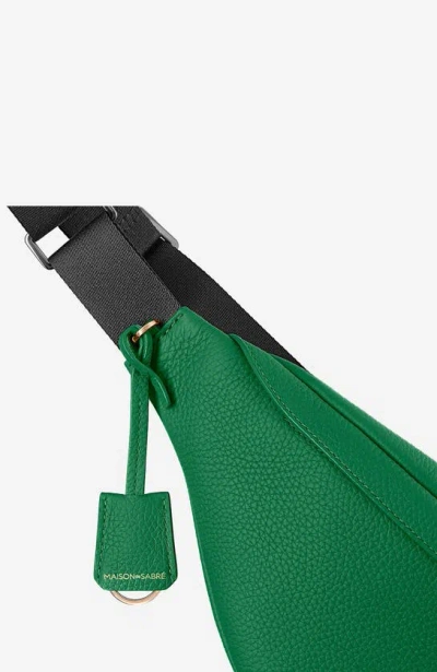 Maison De Sabre Leather Sling Bag In Emerald Green