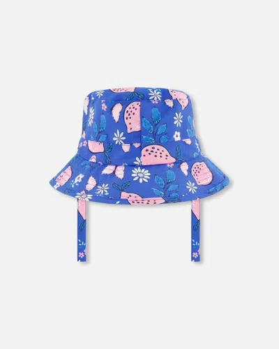 Shop Deux Par Deux Baby Girl's Beach Hat Royal Blue Printed Pink Lemon