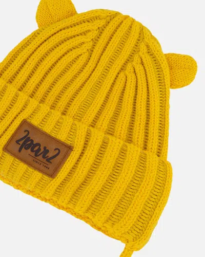 Shop Deux Par Deux Baby Unisex Baby Knit Hat With Ears Yellow