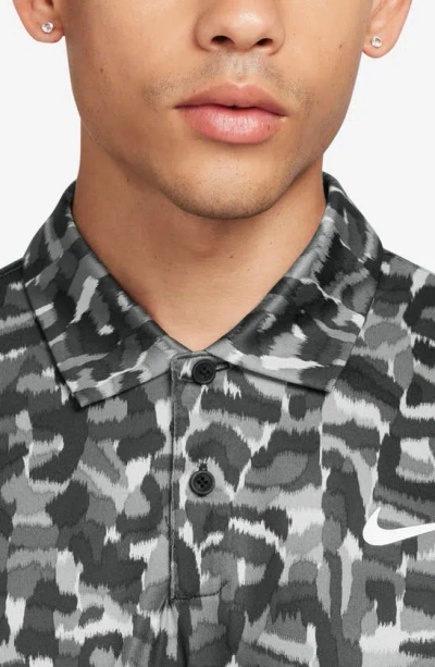 Shop Nike Dri-fit Tour Camo Golf Polo In Light Smoke Grey/ White