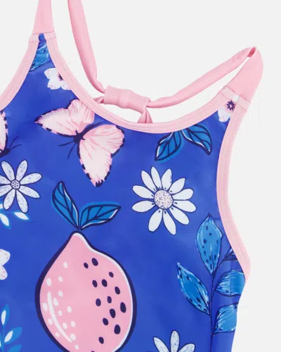 Shop Deux Par Deux Little Girl's Beach Dress Royal Blue Printed Pink Lemon