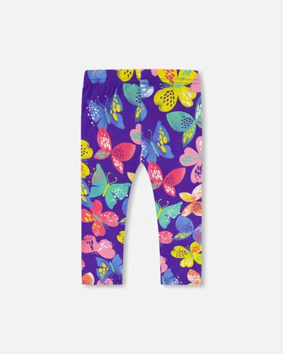 Shop Deux Par Deux Girl's Capri Legging Printed Colorful Butterflies