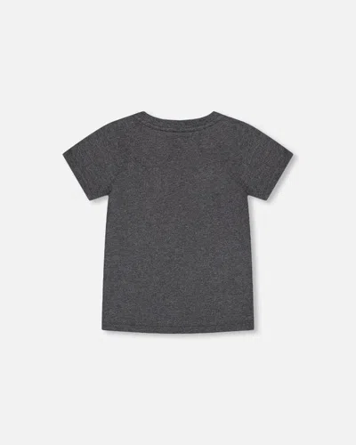 Shop Deux Par Deux Boy's T-shirt With Print Dark Grey