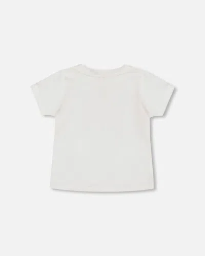 Shop Deux Par Deux Little Boy's Organic Cotton T-shirt With Print Off White