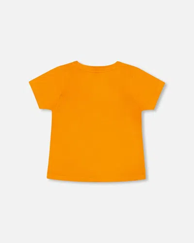 Shop Deux Par Deux Baby Boy's Organic Cotton T-shirt With Print Orange