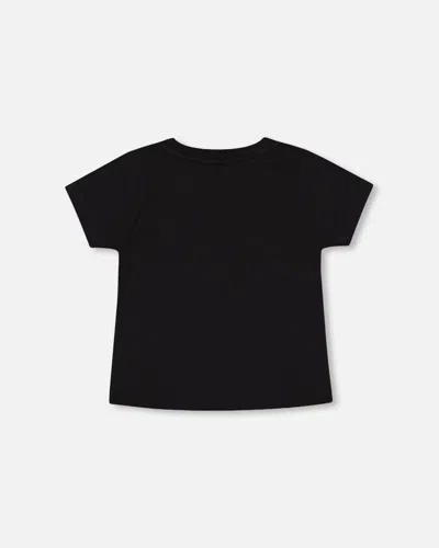 Shop Deux Par Deux Baby Boy's Organic Cotton T-shirt With Print Black