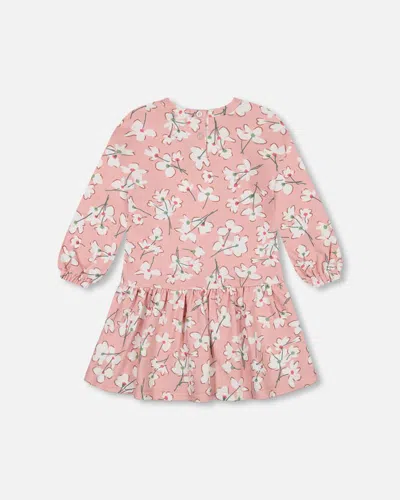 Shop Deux Par Deux Girl's French Terry Dress Pink Jasmine Flower Print
