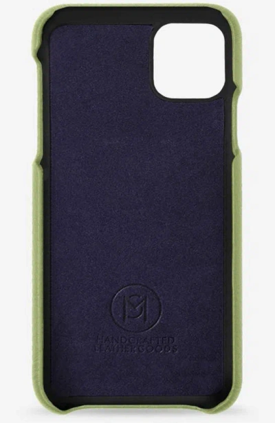 Shop Maison De Sabre Leather Phone Case In Pistachio Green