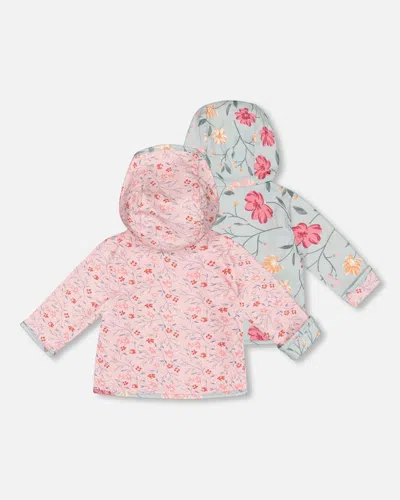 Shop Deux Par Deux Baby Girl's Reversible Floral-print Cotton And Muslin Cardigan In Printed Pink Small Flower