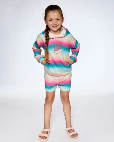 Shop Deux Par Deux Girl's French Terry Hooded Sweatshirt Printed Tie Dye Waves