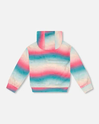 Shop Deux Par Deux Little Girl's French Terry Hooded Sweatshirt Printed Tie Dye Waves