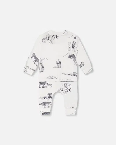 Shop Deux Par Deux Baby Boy's Organic Cotton Printed Top And Evolutive Pant Set White With Printed Jungle