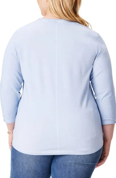 Nzt By Nic+zoe Three Quarter Sleeve Top In Powder Blue