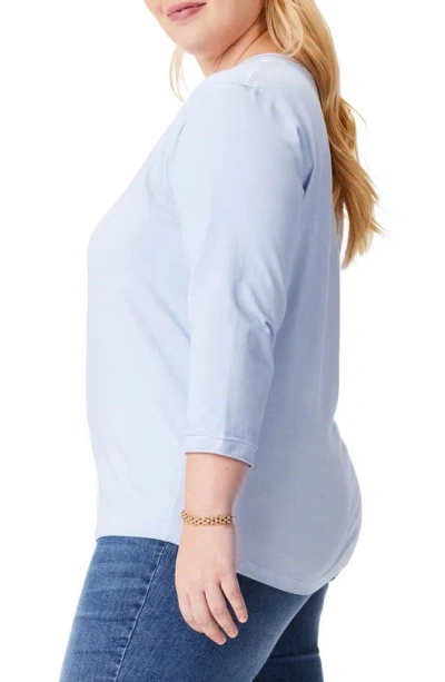 Nzt By Nic+zoe Three Quarter Sleeve Top In Powder Blue