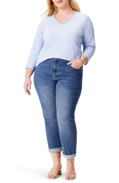 Nzt By Nic+zoe Three Quarter Sleeve Top In Powder Blue