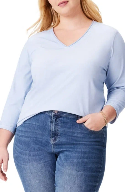 Nzt By Nic+zoe Three Quarter Sleeve Top In Powder Blue