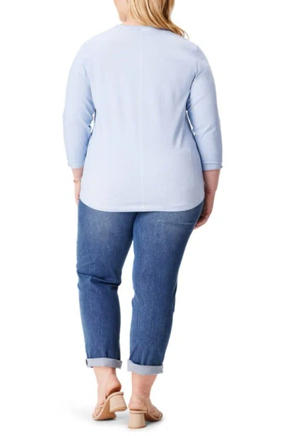 Nzt By Nic+zoe Three Quarter Sleeve Top In Powder Blue