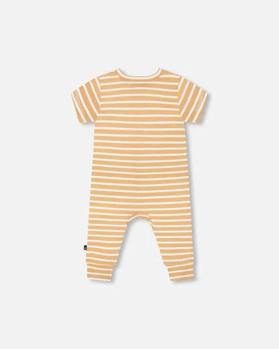 Shop Deux Par Deux Baby Boy's Organic Cotton Jumpsuit Sand Stripe