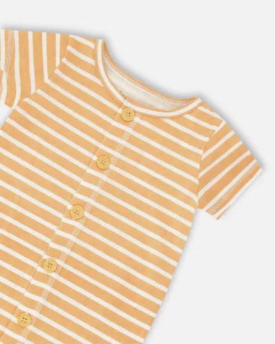 Shop Deux Par Deux Baby Boy's Organic Cotton Jumpsuit Sand Stripe