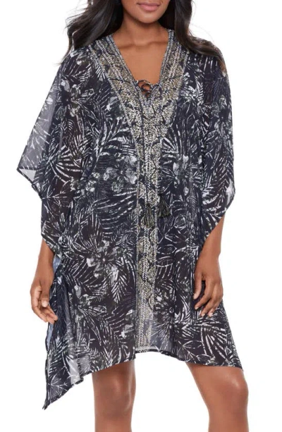 Shop Miraclesuit Zahara Cover-up Caftan In Black Assorted