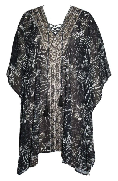 Shop Miraclesuit Zahara Cover-up Caftan In Black Assorted