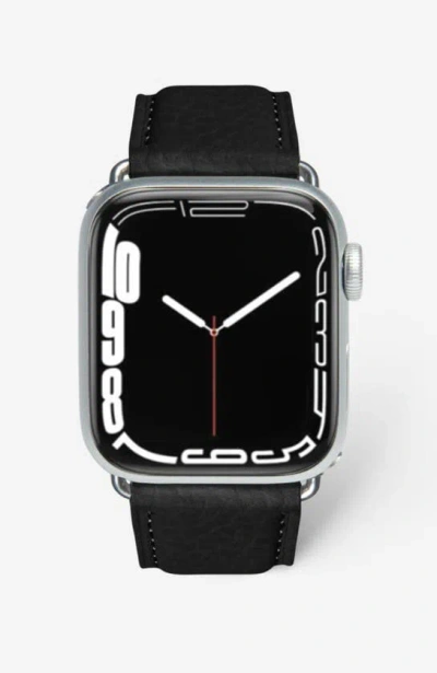 Shop Maison De Sabre Apple Watch Band In Black Caviar