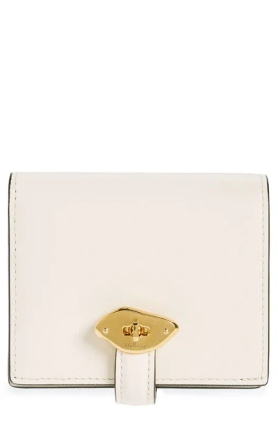 Shop Mulberry Lana Compact High Gloss Leather Bifold Wallet In Eggshell