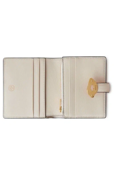 Mulberry Lana Compact High Gloss Leather Bifold Wallet In Eggshell