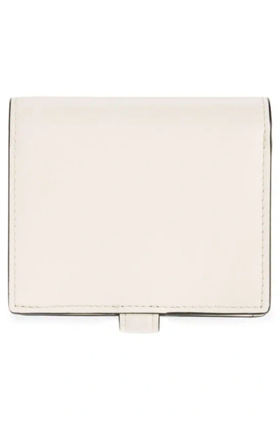 Mulberry Lana Compact High Gloss Leather Bifold Wallet In Eggshell