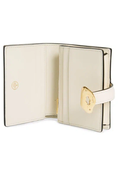 Mulberry Lana Compact High Gloss Leather Bifold Wallet In Eggshell