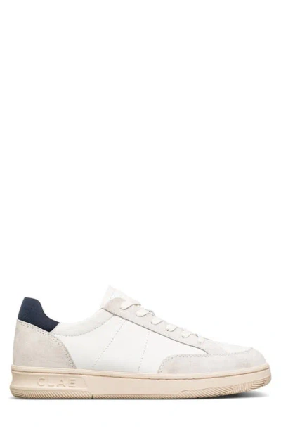 Shop Clae Monroe Sneaker In White Leather Navy