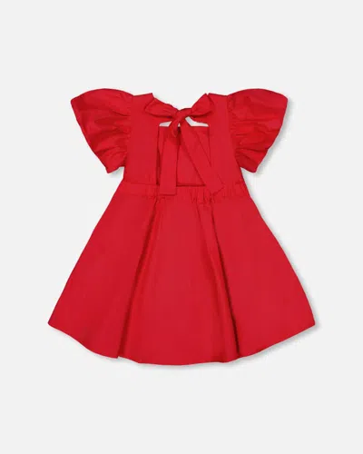 Shop Deux Par Deux Little Girl's Dress With Bubble Sleeves True Red