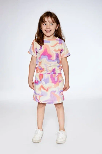 Shop Deux Par Deux Girl's French Terry Dress Multico Swirl Print