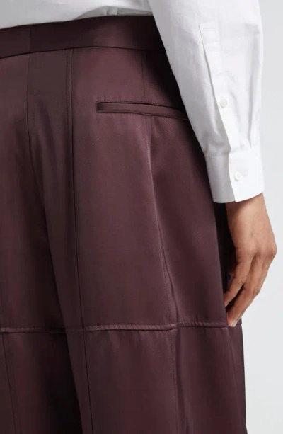 Shop Jil Sander Relaxed Fit Flat Front Pants In Plum