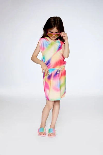 Shop Deux Par Deux Little Girl's Terry Cloth Hooded Dress Multicolor Pink