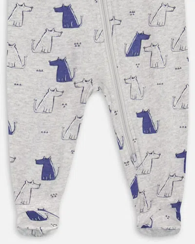 Shop Deux Par Deux Baby Boy's Organic Cotton One Piece Pajama Grey Mix Printed Dogs