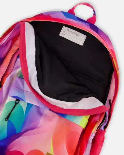 Shop Deux Par Deux Girl's School Bag Printed Rainbow Heart