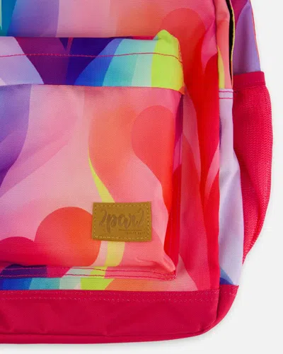 Shop Deux Par Deux Girl's School Bag Printed Rainbow Heart