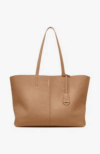 Maison De Sabre Maison De Sabré Large Leather Snap Soft Tote In Sandstone Lily