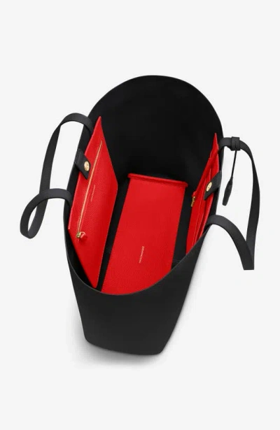Maison De Sabre Maison De Sabré Large Leather Snap Soft Tote In Rouge Noir