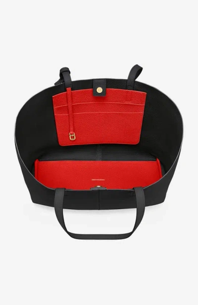 Maison De Sabre Maison De Sabré Large Leather Snap Soft Tote In Rouge Noir