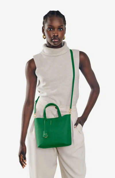 Maison De Sabre Maison De Sabré Small Leather Soft Tote In Emerald Lily