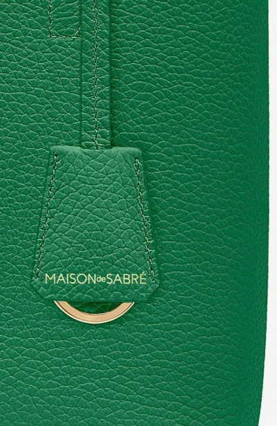 Maison De Sabre Maison De Sabré Small Leather Soft Tote In Emerald Lily