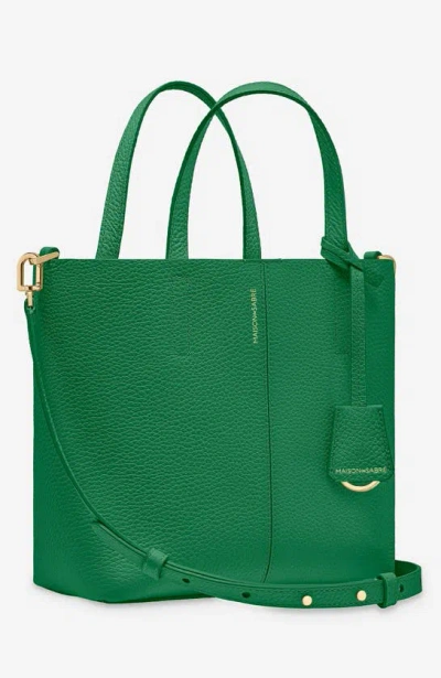 Maison De Sabre Maison De Sabré Small Leather Soft Tote In Emerald Lily